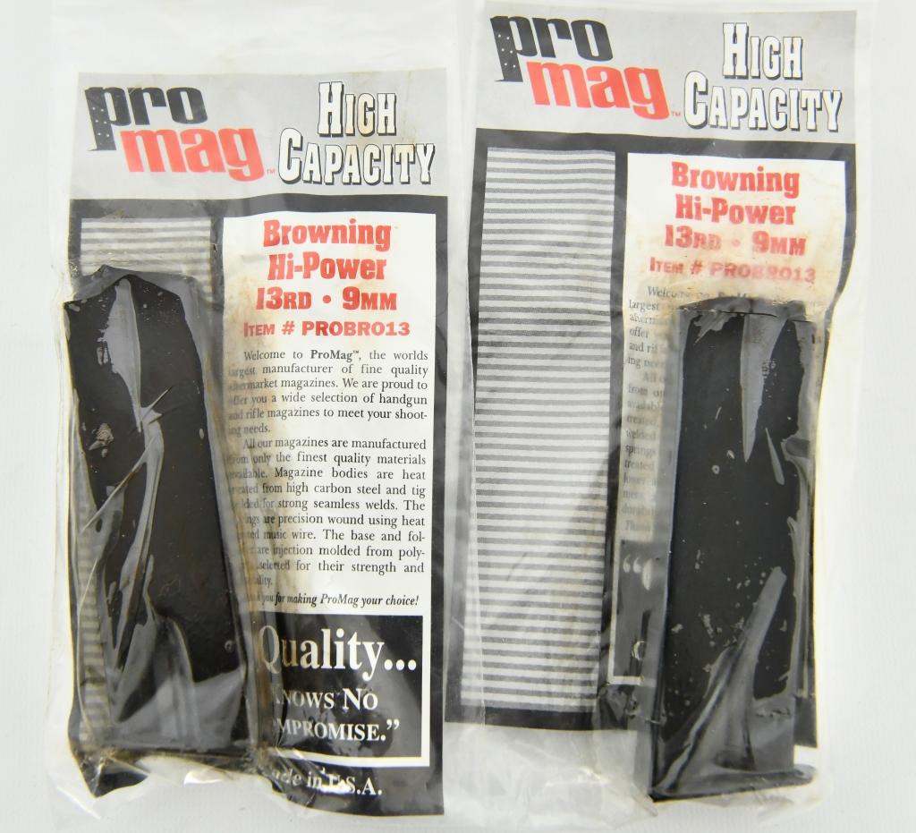 2 NIP Pro Mag Browning Hi-Power 9mm Magazines