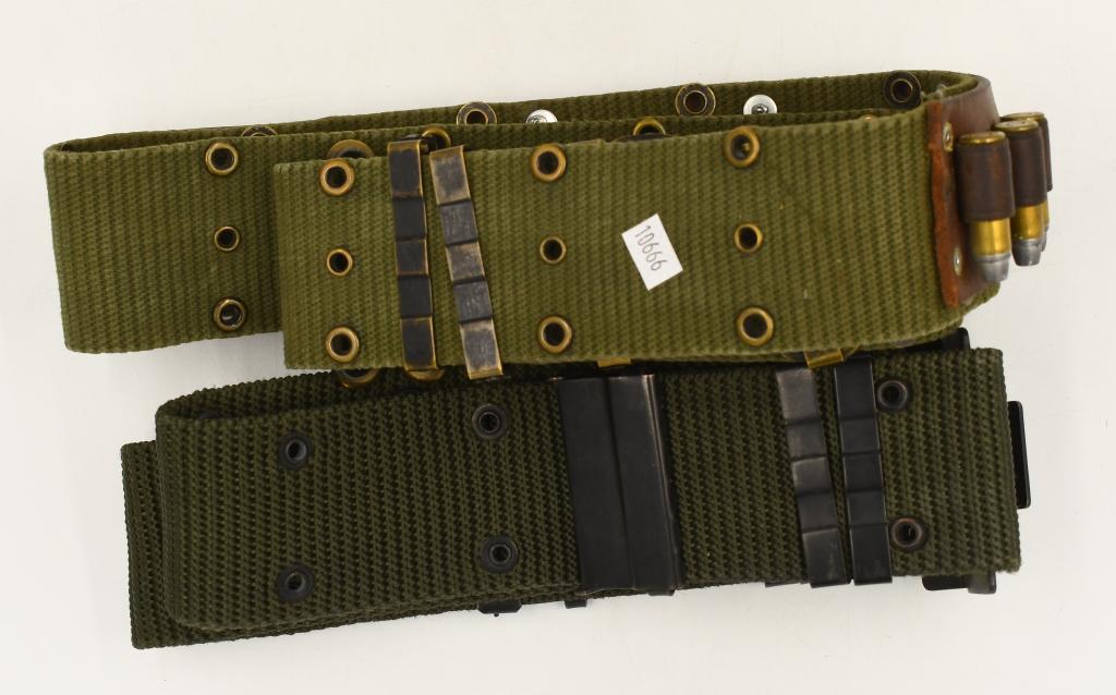 Lot of 2 Military Green Ammunition Belts
