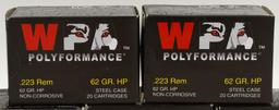 100 Rounds Of Wolf Polyformance .223 Rem Ammo