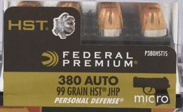 40 Rounds Federal Premium Personal Defense .380