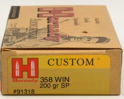 20 Rounds Of Hornady Custom .358 Win Ammunition