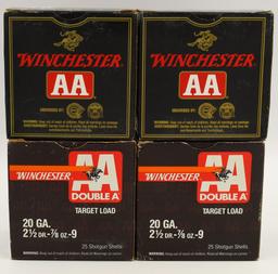 100 Rounds Of Winchester AA 20 Ga Shotshells