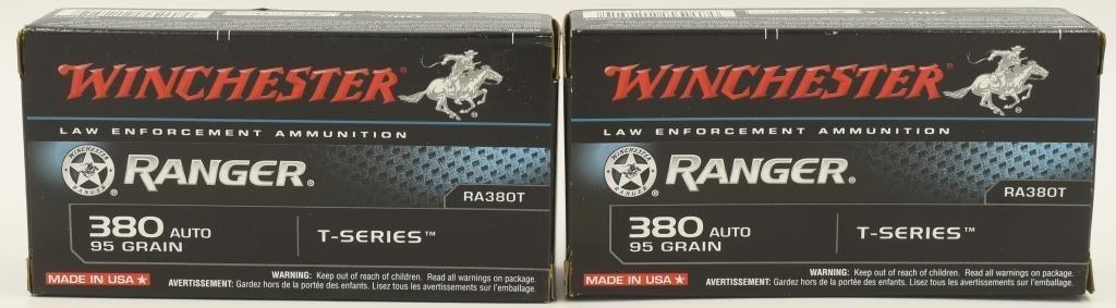 100 Rounds Of Winchester Ranger .380 Auto Ammo
