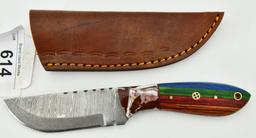Hand Crafted Fixed Blade Damascus Knife & Sheath