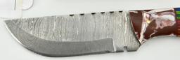Hand Crafted Fixed Blade Damascus Knife & Sheath