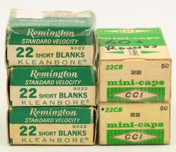 210 Rounds Of .22 Short Blanks & .22 Mini Caps