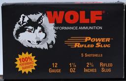 25 Rounds Of Wolf 12 Gauge Power Rifled Slugs