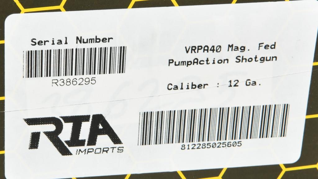 NEW RIA Imports VRPA40 12 Gauge Mag Fed Pump