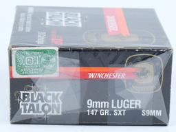 20 Rounds Of Winchester Black Talon 9mm Luger Ammo