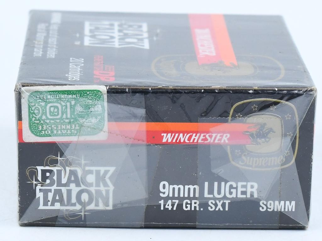 20 Rounds Of Winchester Black Talon 9mm Luger Ammo