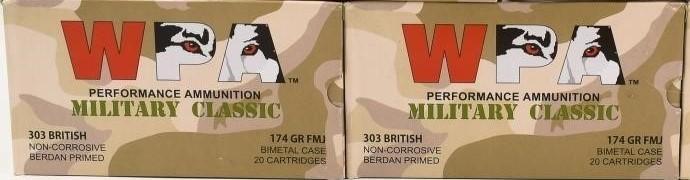 40 Rounds WPA Military Classic .303 British Ammo
