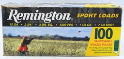 100 Rounds Remington Sport Load 12 Ga Shotshells