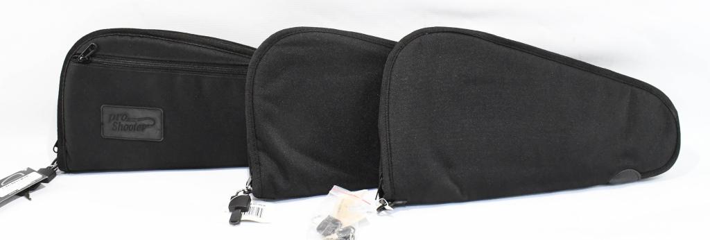 3 NWT Nylon Soft Padded Handgun Cases