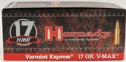 500 Rounds Of Hornady V-Max .17 HMR Ammunition
