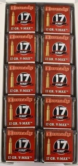 500 Rounds Of Hornady V-Max .17 HMR Ammunition