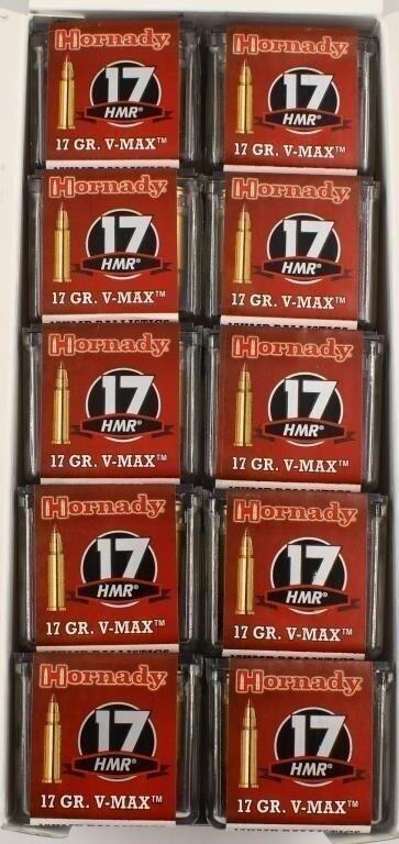 500 Rounds Of Hornady V-Max .17 HMR Ammunition