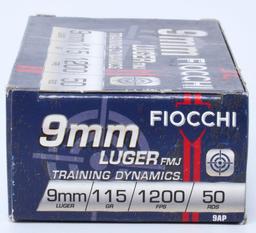 150 Rounds of Fiocchi 9mm Luger Ammunition