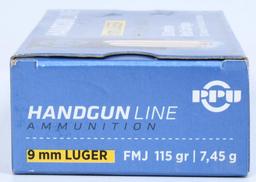 200 Rounds of PPU 9MM Luger Ammunition 115 Grain