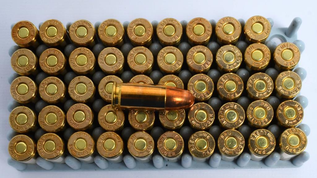 200 Rounds of PPU 9MM Luger Ammunition 115 Grain
