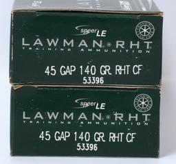 100 Rounds of Speer Lawman .45 Gap Ammunition