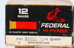 100 rds Federal Hi-power 12 ga 2 3/4" Long Range
