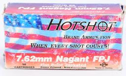 50 Rounds of Hotshot 7.62mm Nagant Pistol Ammo