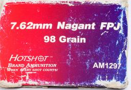 50 Rounds of Hotshot 7.62mm Nagant Pistol Ammo