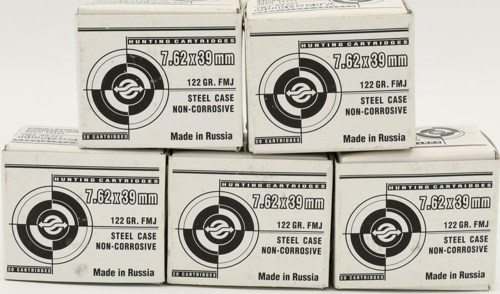 100 Rounds Of 7.62x39mm Hunting Ammunition