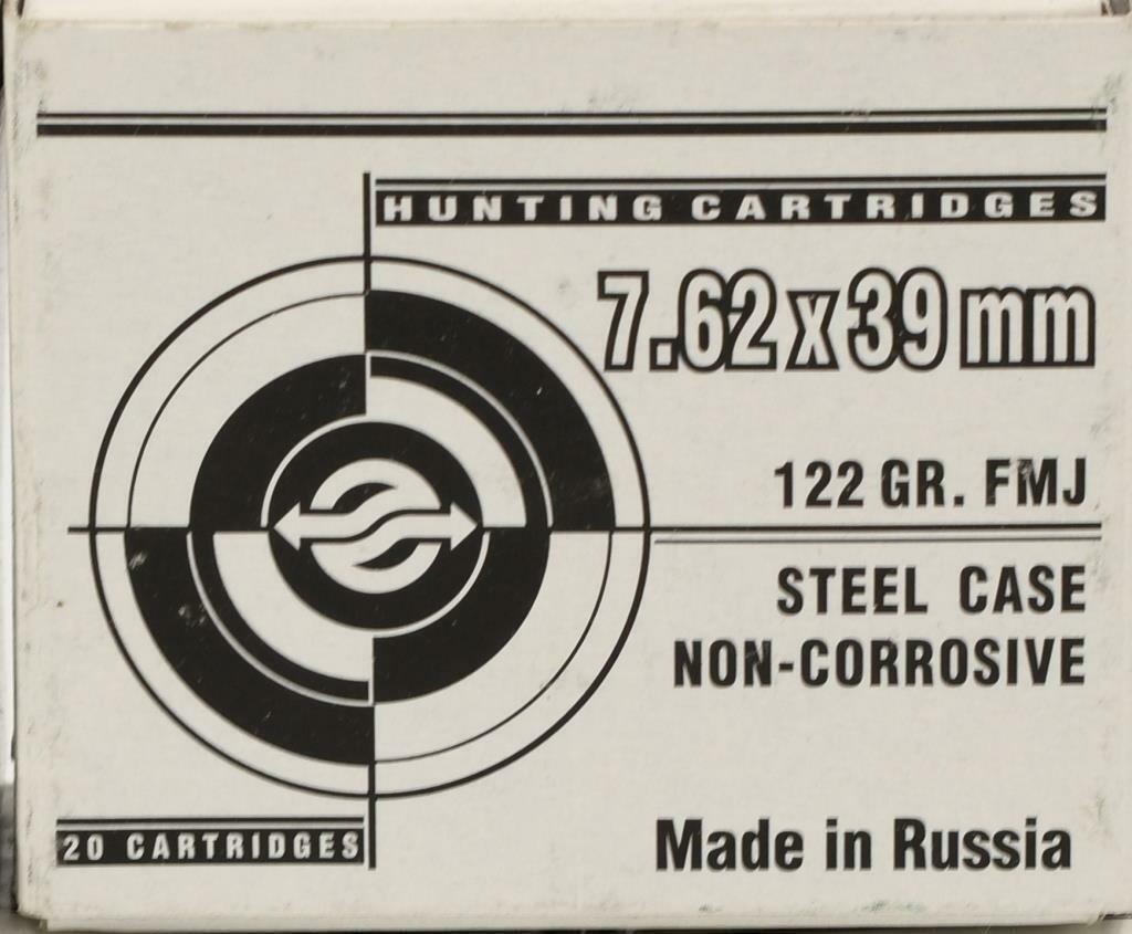 100 Rounds Of 7.62x39mm Hunting Ammunition