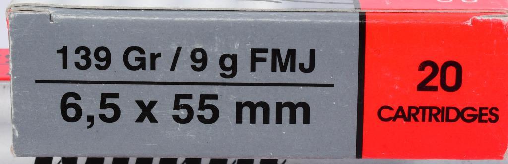 80 Rounds of Igman 6.5X55 Ammunition 139 Gr SP