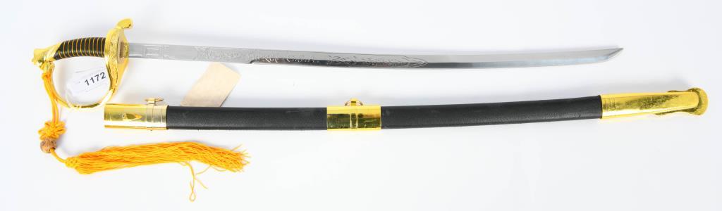 CSA Cavalry Officer Sword Replica w/scabbard