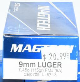 150 Rounds of Magtech 9mm Luger Ammunition