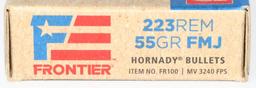 100 Rounds Of Frontier .223 Rem Ammunition