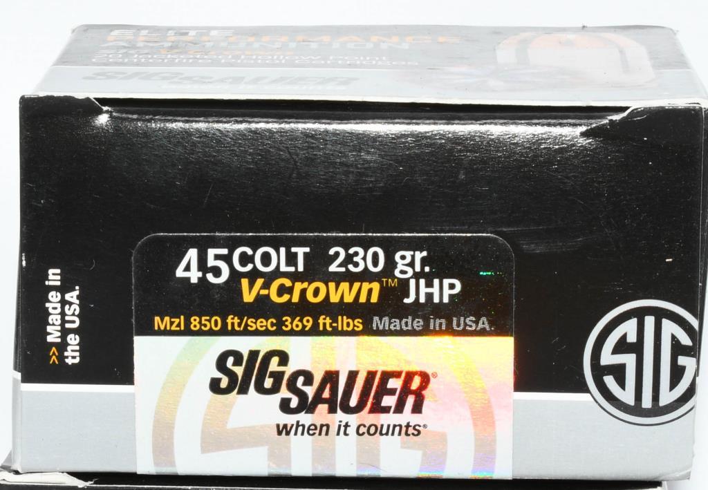 40 Rounds Sig Sauer .45 Colt Defense Ammunition