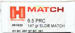 100 Rounds of Hornady Match 6.5 PRC Ammunition
