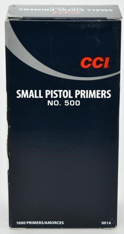 1000 Count CCI #500 Standard Small Pistol Primers