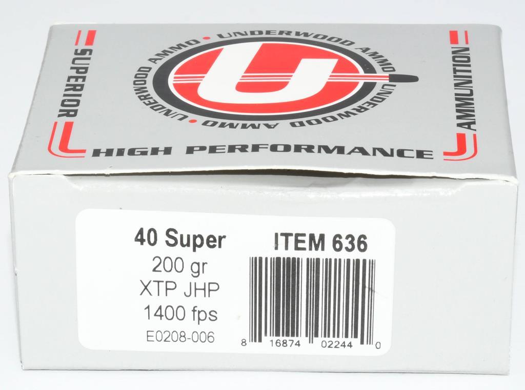200 Rounds of Underwood .40 Super Ammunition