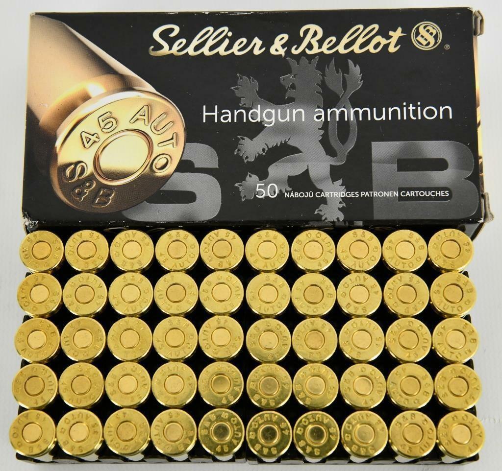 100 Rounds Of Sellier & Bellot .45 ACP Ammunition