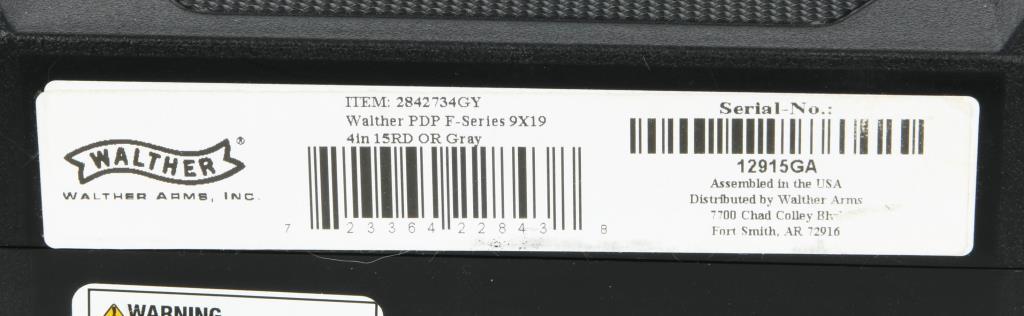 Walther Arms PDP F-Series Semi Auto Pistol 9mm