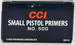 1000 Count CCI #500 Standard Small Pistol Primers