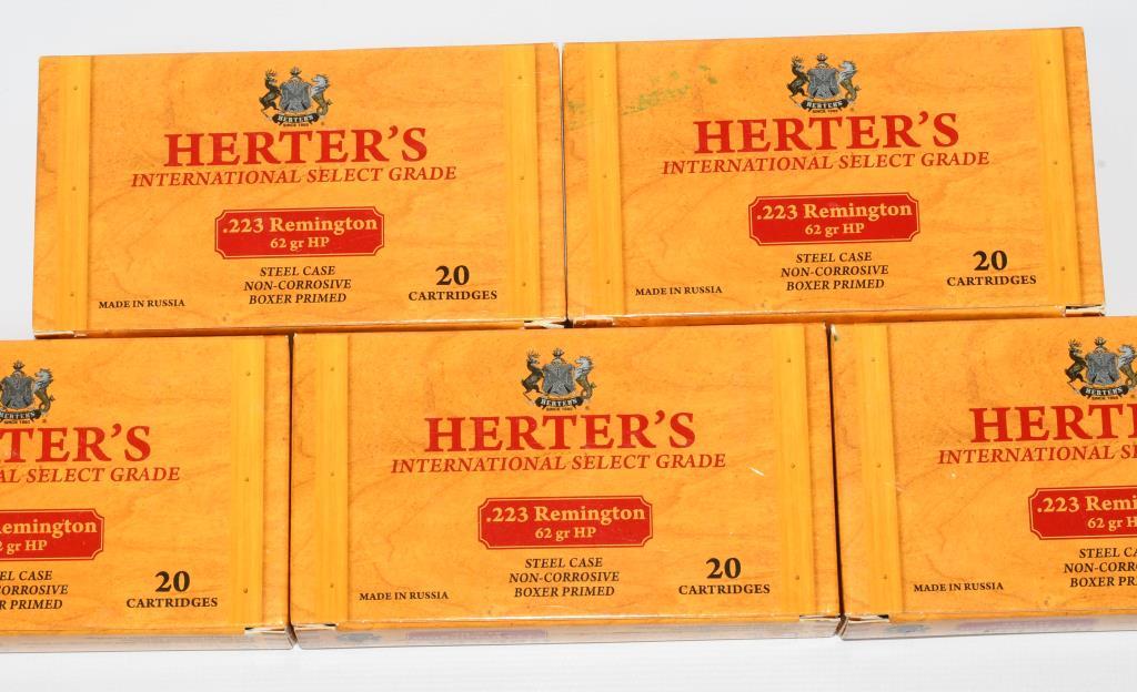 100 Rounds Of Herter's .223 Rem Ammunition