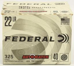 325 Rounds Federal Auto Match .22 LR Ammunition