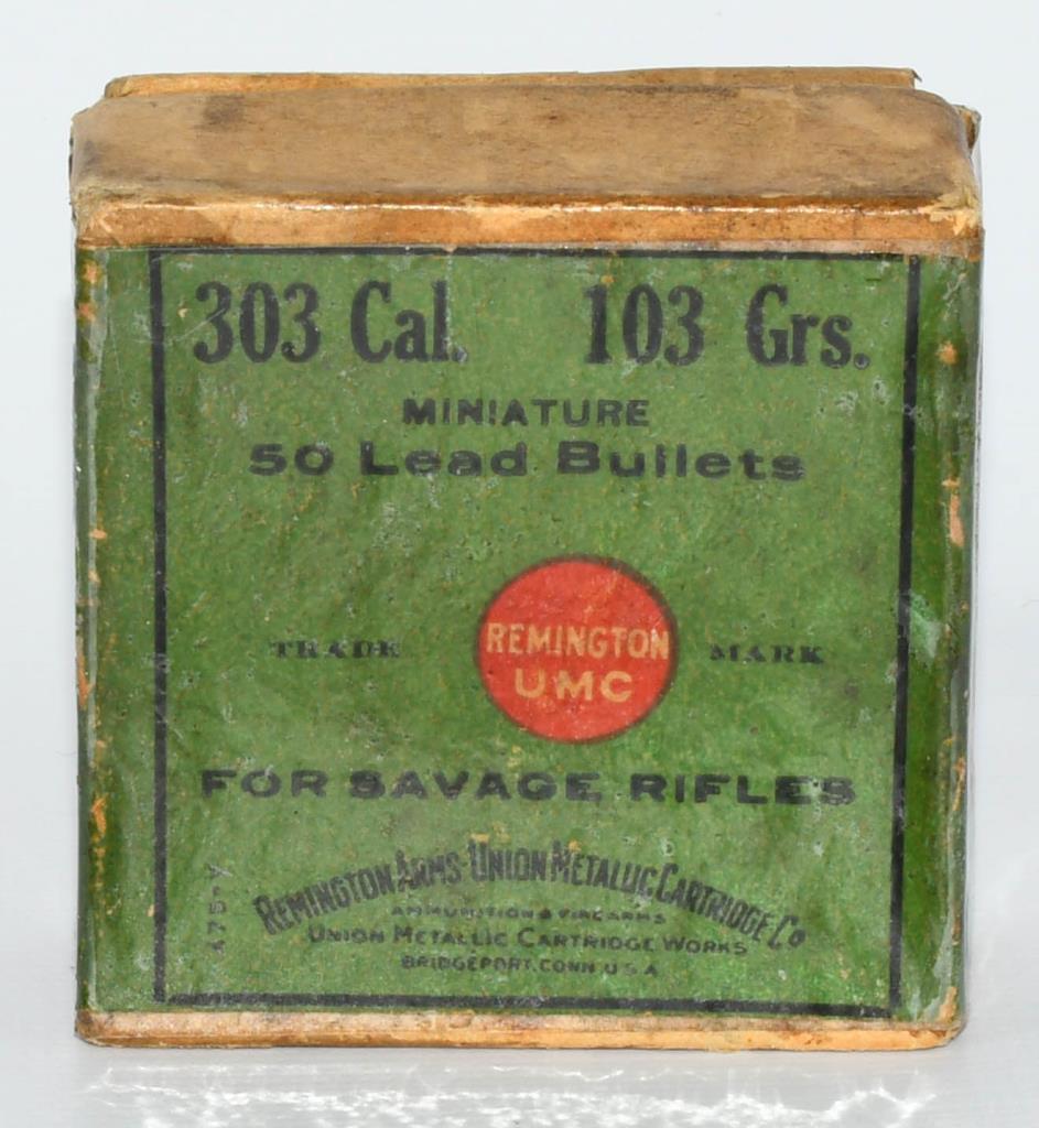 Rare Collector Box Remington .303 Cal Lead Bullets