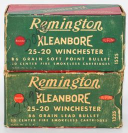 2 Collector Boxes Of Remington .25-20 Win Ammo