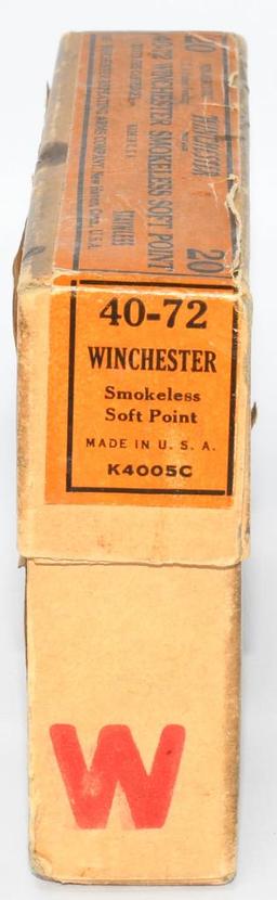 20 Rd Collector Box Of Winchester .40-72 Win Ammo