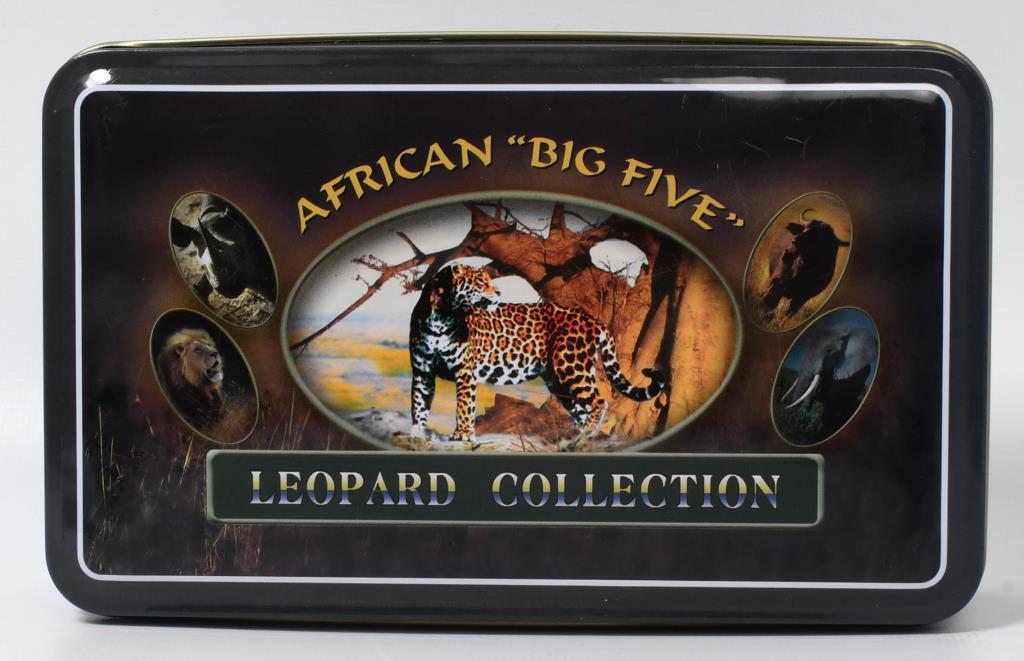 African "Big Five" Leopard Folding Knife in Tin