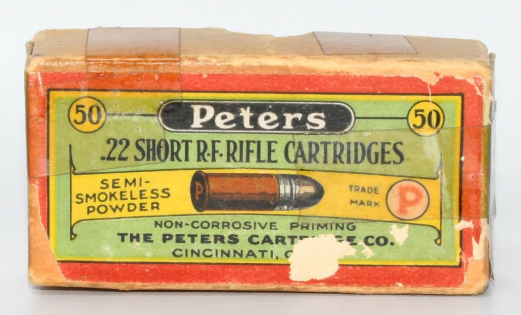 50 Rd Rare Collector Box Peter's .22 Short RF Ammo