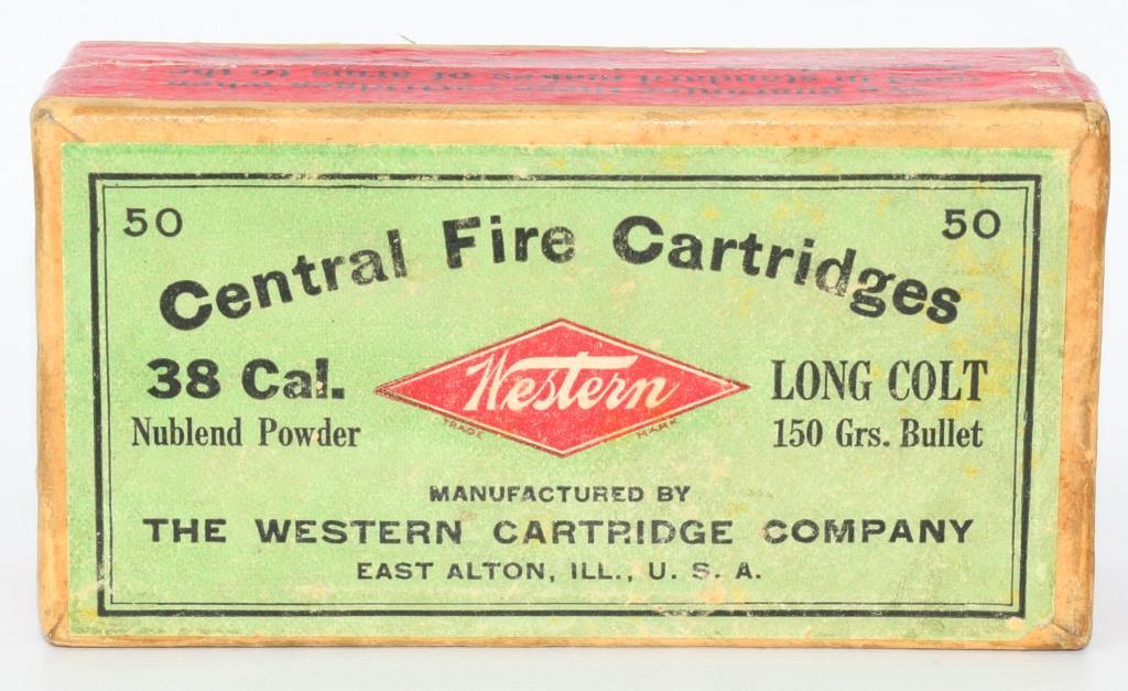 Collector Box Of Western .38 Long Colt Ammunition