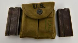 Lot of Two M1 Carbine Mags and Military Pouch