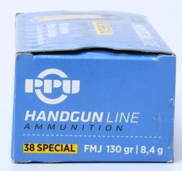 100 Rounds of Prvi Partizan .38 Special Ammunition
